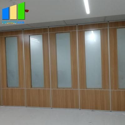 Aluminum Frame Melamine Foldable Wood Glass Partition