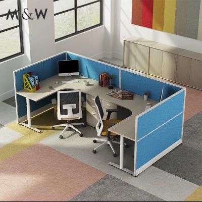 Promotion Aluminium Panel Partition 2 Seat Cubicle Person Commercial Furniture Table Office Workstation