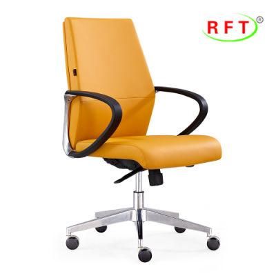 Lucky Orange PU Genuine Leather Manufacturer Enduable Office Staff Chair