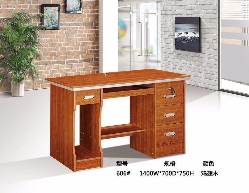 Chinese Modern Furniture Monitor Office Staff Wooden Computer Desk Design with Lock Drawers