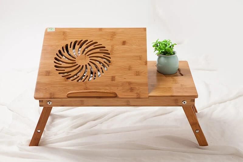 Bamboo Wood Custom Logo Laptop Tray Table