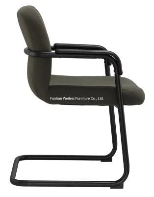 Low Back 28 Tube 2.0mm Thickness Black Metal Coated Frame with PU Armrest Fabric Conference Chair