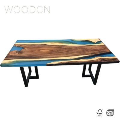 Solid Walnut Wood Beach Resin River Dining Table Home Decoration Furniture Office Desk