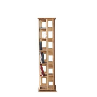 Nordic Solid Wood Creative Rotatable Bookshelf White Oak Bookshelf 0095