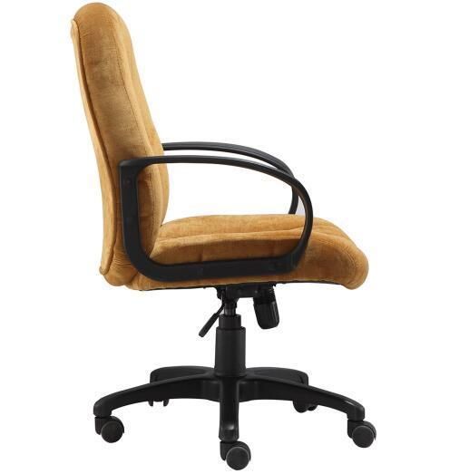 MID Back Simple Tilting Mechanism with PP Armrest PU or Fabric Upholstery Yellow Color Office Chair