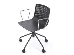 Office Hotel Reception Meeting Chair Plastic Seat Swivel Metal Chrome Base