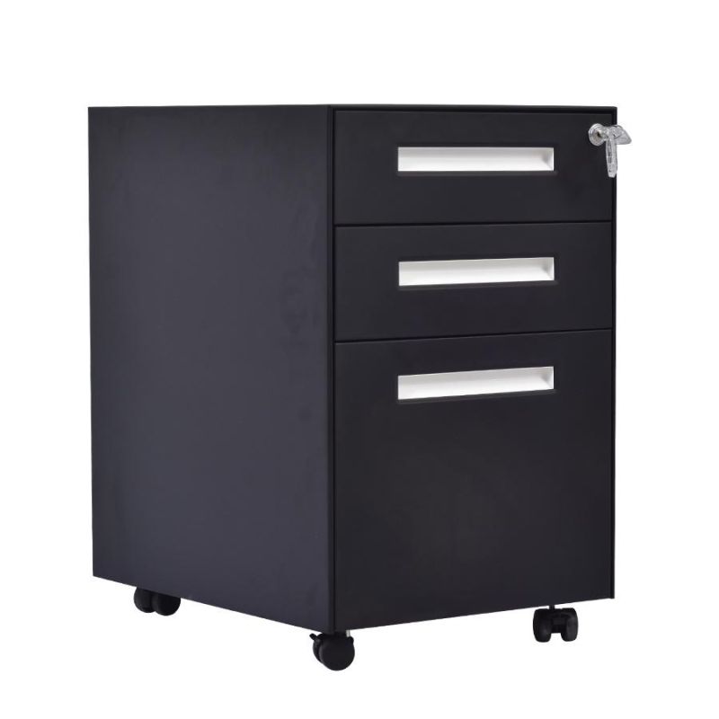Office Storage Black 3 Drawer Vertical File Cabinet