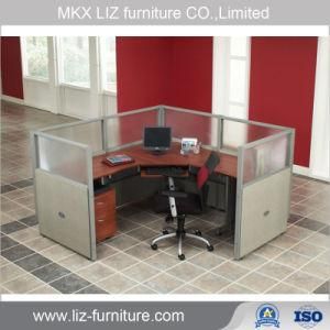 Classical Style Office Cubicle Workstation with Glass Partition 2110