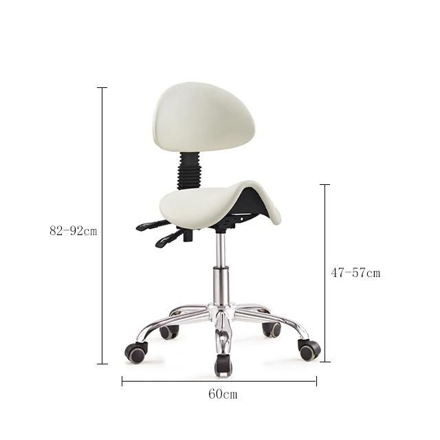 Best Selling Ergonomic Adjustable Office Saddle Stool with Backrest