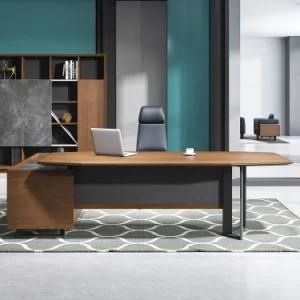 Fashionable Office Furniture L Shaped Design Melamine Big Boss Cherry Wood Office Desk