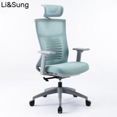 Commercial Furniture Ergonomic Office Cadeira Escritorio Swivel Headrest Mesh Chair