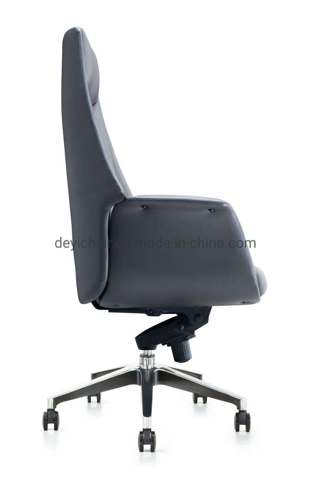350mm Aluminum Base Black PU Castor Chromed Gas Lift PU / Leather Upholstery for Seat and Back Executive Chair