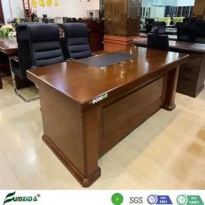 Antique Style L Shape Design Office Manager Wooden Desk Furniture Computer Table Office Desk