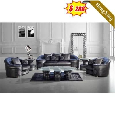 Luxury Classic Design Home Living Room Furniture Sofas Office PU Leather Fabric 1+2+3 Seat Sofa with Glass Center Table