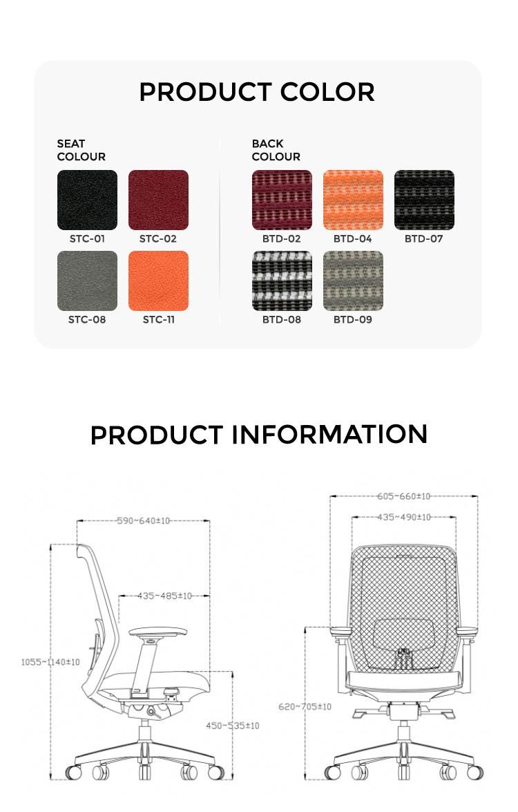 Factory Wholesale Headrest Height Adjustable High Back Ergonomic Office Chair