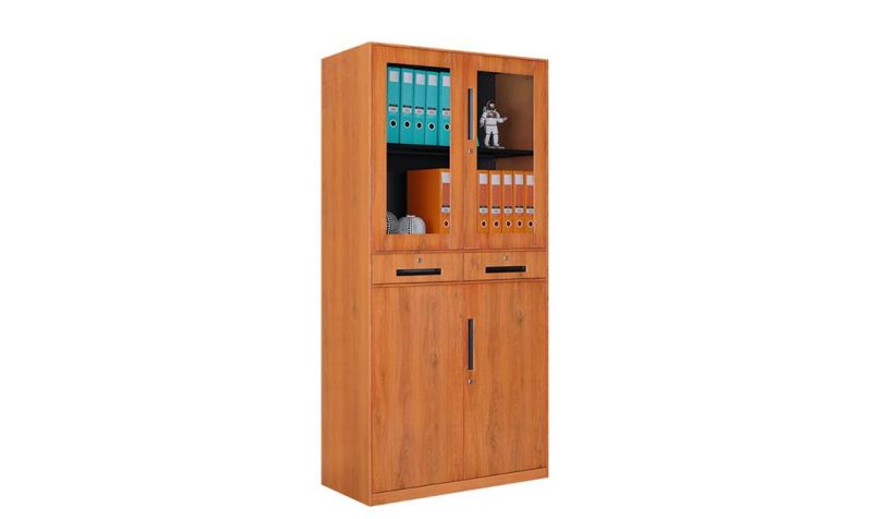 Modern Wood Grain Steel Filing Cabinet Large Storage Office/School/Hospital Furniture