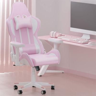 Pink High Back Computer Gaming Gamer PU Leather Rosa Silla Kawaii Gamer Chair