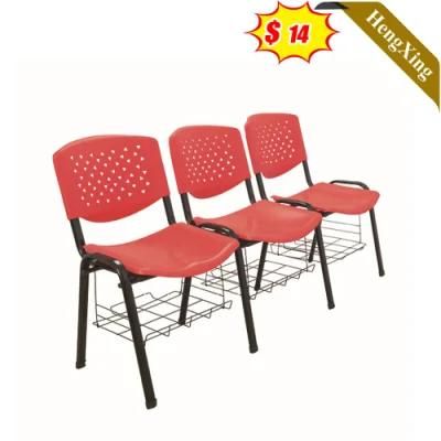 Modern Office School Furniture Metal Frame Legs Red PP Plastic Conference Training Chair