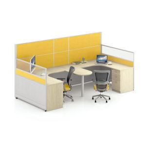 Smart Wooden MFC Standing 2 Person Computer Workstation