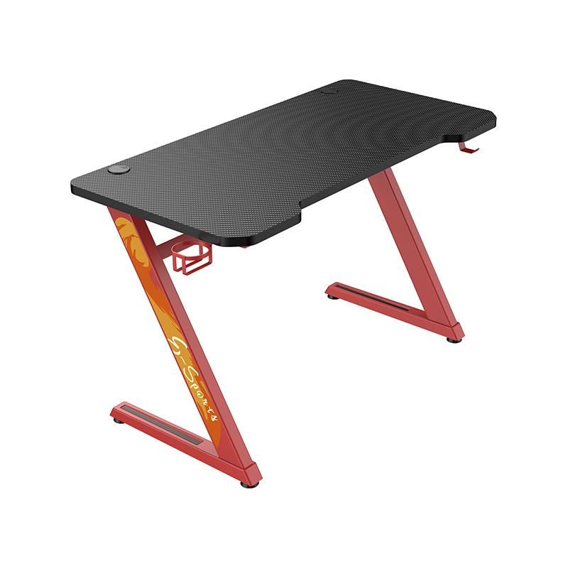 Gaming Desk Computer Desk Z-Shaped Office with Cup Holder and Headphone Hook