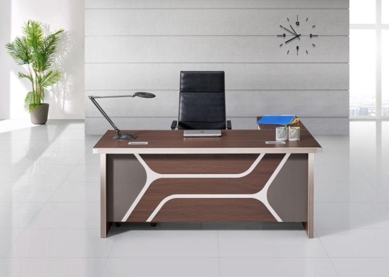 Luxury Style Aluminium Edge 160cm 180cm 200cm L Shaped Wooden Executive Office Table