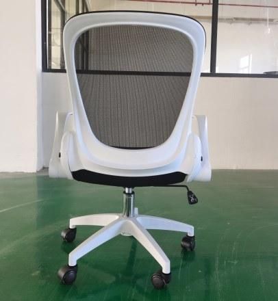 Factory Price Foldable Desk Chair with Flip up Armrest Folding Office Chair