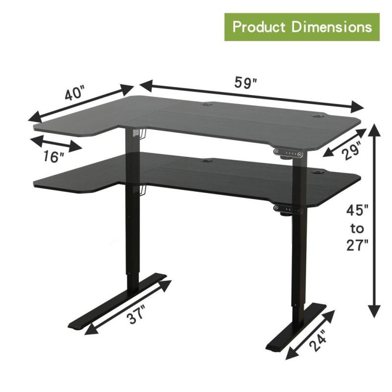 Elites Hot Sale Standing Desk Height Adjustable Office Training Table Computer Study Desk