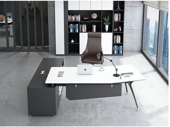 Modern Brief Style Director Office Executive Manager Table with Aluminum Legs