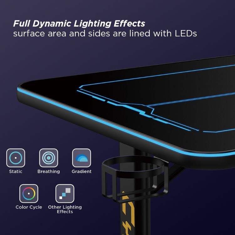 Wholesale Large T-Shaped Touch Screen RGB Lighting Gaming Desk