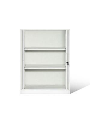 Modern Tambour Cabinet Small Stationary Cabinet with Adjustable Shelves