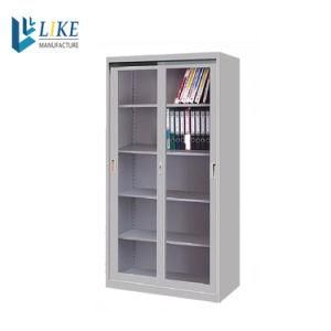 China Supplier Vertical Storage Office Furniture Index Card Sliding Glass Door Filing Cabinet
