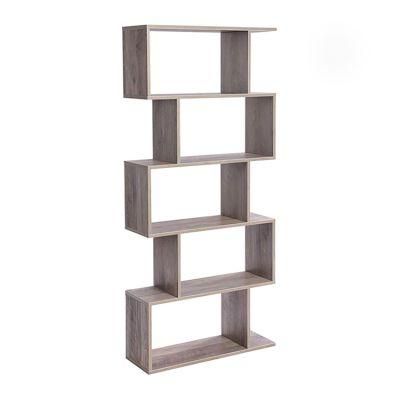 Standing Wooden Bookshelf with 5 Tiers