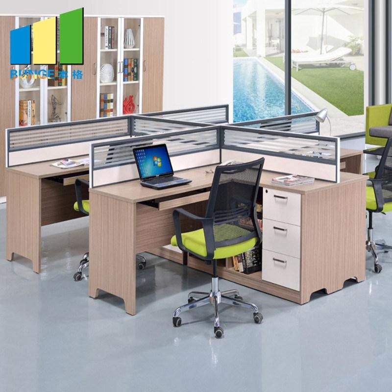 Lightweight 4 Seat Computer Table Workstations / Office Desk Workstations