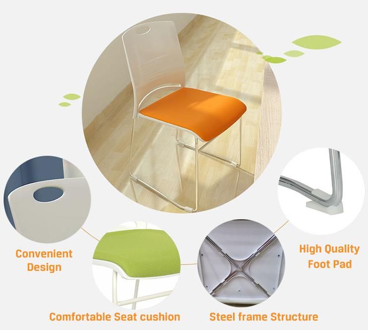 Chinese Furniture Plastic Office Boardroom Chair School Study Meeting Conference Use Metal Feet