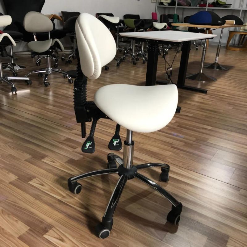 Best Selling Ergonomic Adjustable Office Saddle Stool with Backrest