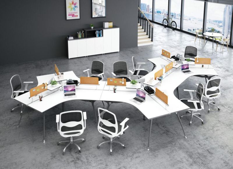 Elegant Design Staff Melamine Office Workstation 4 Seat Partition