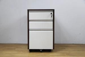 3 Drawers Black Steel File Cabinet Mobile Pedestal