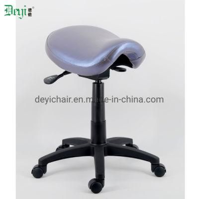No Back Two Lever Back Angle Adjustable Handle Class Four Gaslift Aluminium Base Saddle Industrial Chair