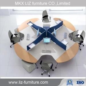 Modern Office Furniture Round Shape 4 Seater Workstation Cubicle 2079