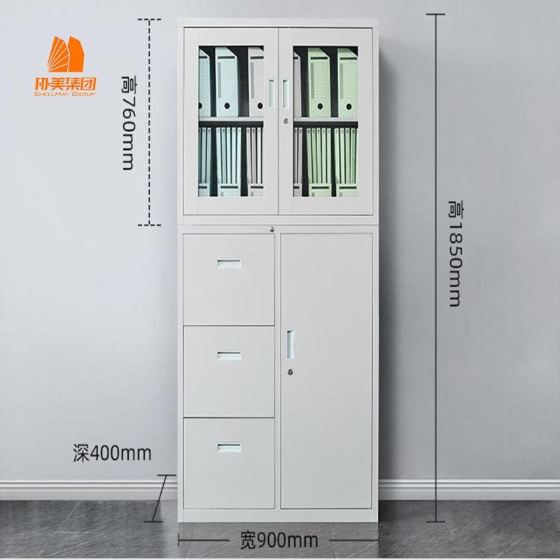 Vertical Filing Cabinet with Two Swing Door on Top.