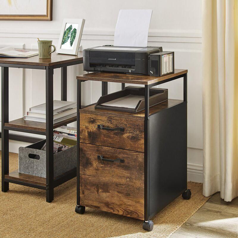 Office Supplies Storage 2-Drawer Mobile Vertical Filing Cabinet