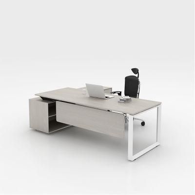 Foshan Name Brand Elegant MDF Office Furniture Metail Legs Director Desk From China