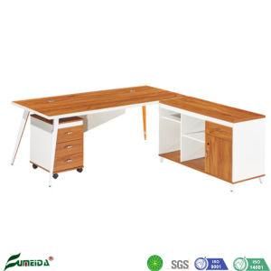 New Design L Shape Modern Manager Desk with Fixed Cabinet