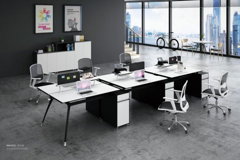 Elegant Design Staff Melamine Office Workstation 4 Seat Partition