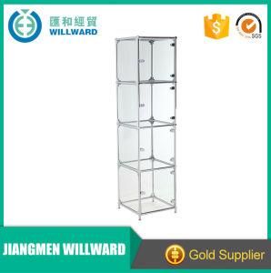 Crystal Clear Storage Perfume Glass Corner Display Showcase