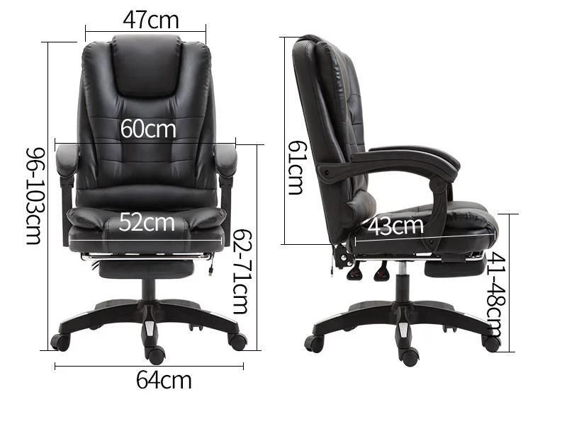 Adjust Footrest PU Leather Metal Frame Comfortable Boss Office Chair