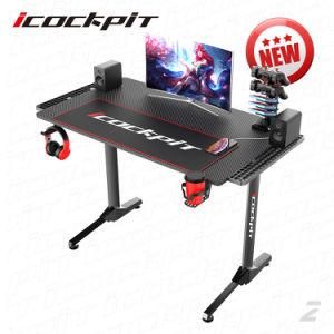 Icockpit Customized Professional Desk Gamers Extension Stand Computer LED Gaming Table PC Desk
