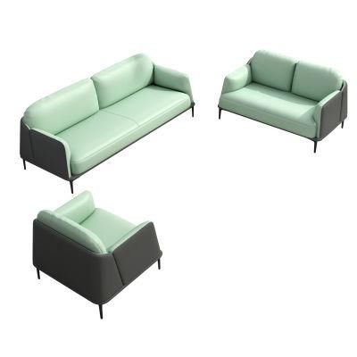 Simple and Fresh Green Sofa Leather Functional Recliner Office Sofa