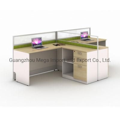 T Shape Melamine Finish Office Cubicles with Side Cabinet