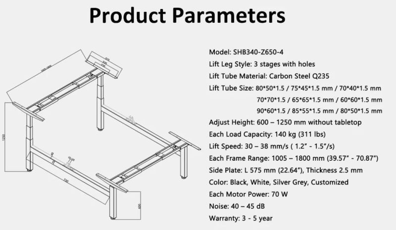 Privacy Office/Home Workstation System Sit Standing Height Adjustable Desk